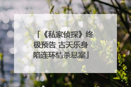 《私家侦探》终极预告 古天乐身陷连环情杀悬案