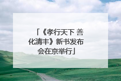 《孝行天下 善化清丰》新书发布会在京举行
