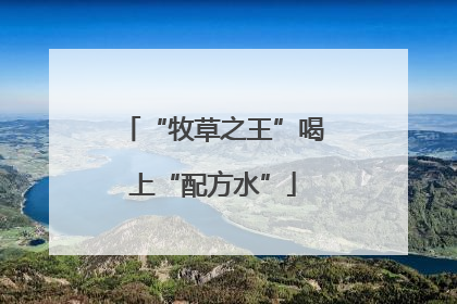 “牧草之王”喝上“配方水”