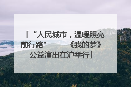 “人民城市，温暖照亮前行路”——《我的梦》公益演出在沪举行