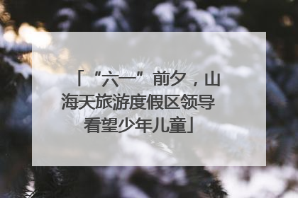 “六一”前夕，山海天旅游度假区领导看望少年儿童