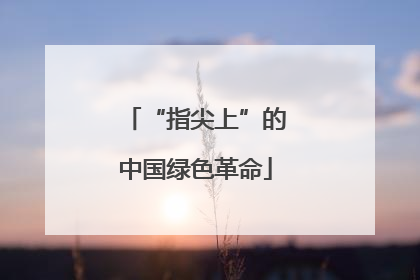 “指尖上”的中国绿色革命