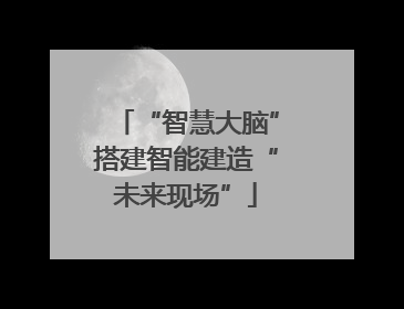 “智慧大脑”搭建智能建造“未来现场”