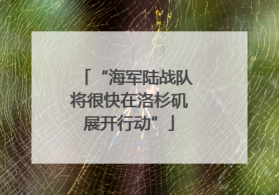 “海军陆战队将很快在洛杉矶展开行动”