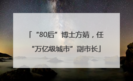 “80后”博士方靖，任“万亿级城市”副市长