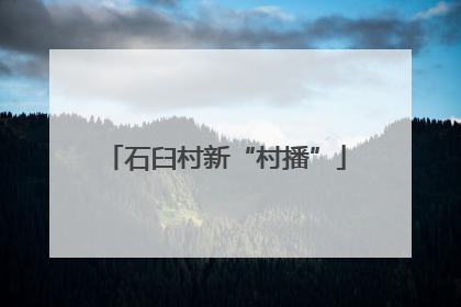 石臼村新“村播”
