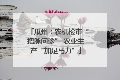 瓜州：农机检审“把脉问诊” 农业生产“加足马力”