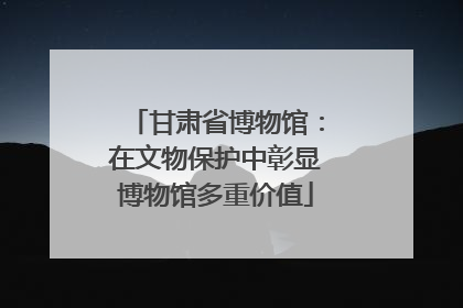甘肃省博物馆：在文物保护中彰显博物馆多重价值