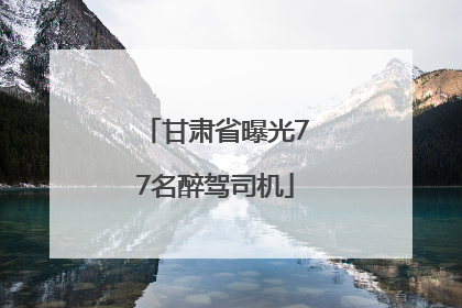 甘肃省曝光77名醉驾司机