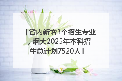 省内新增3个招生专业，烟大2025年本科招生总计划7520人