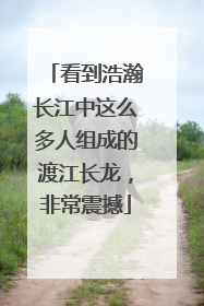 看到浩瀚长江中这么多人组成的渡江长龙，非常震撼