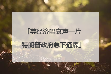 美经济唱衰声一片 特朗普政府急下通牒