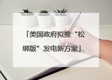 美国政府拟推“松绑版”发电新方案