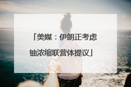 美媒：伊朗正考虑铀浓缩联营体提议