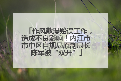 作风散漫贻误工作，造成不良影响！内江市市中区自规局原副局长陈军被“双开”