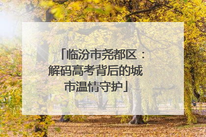 临汾市尧都区：解码高考背后的城市温情守护
