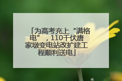 为高考充上“满格电”，110千伏唐家墩变电站改扩建工程顺利送电