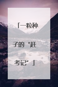 一粒种子的“赶考记”