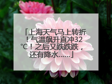 上海天气马上转折！气温飙升直冲32℃！之后又跌跌跌，还有降水……
