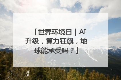 世界环境日｜AI升级，算力狂飙，地球能承受吗？
