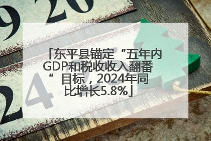 东平县锚定“五年内GDP和税收收入翻番”目标，2024年同比增长5.8%