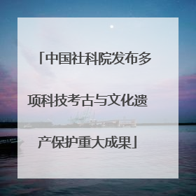 中国社科院发布多项科技考古与文化遗产保护重大成果