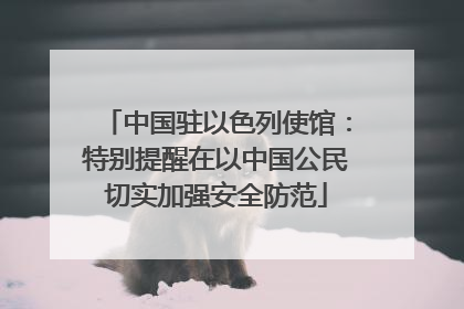 中国驻以色列使馆：特别提醒在以中国公民切实加强安全防范