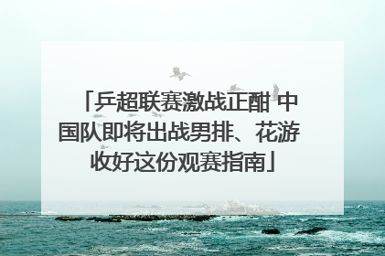 乒超联赛激战正酣 中国队即将出战男排、花游 收好这份观赛指南