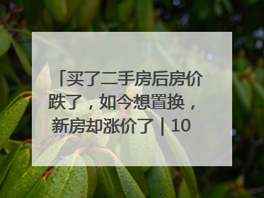 买了二手房后房价跌了，如今想置换，新房却涨价了｜100个买房故事