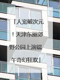 人宠破次元！天津东丽郊野公园上演端午奇幻狂欢