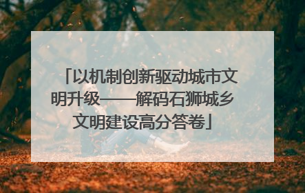 以机制创新驱动城市文明升级——解码石狮城乡文明建设高分答卷