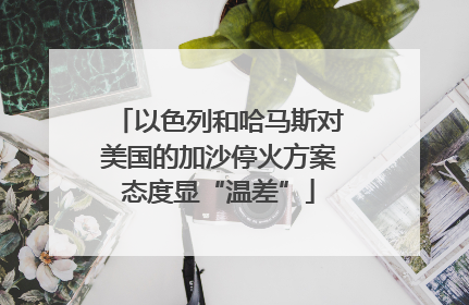 以色列和哈马斯对美国的加沙停火方案态度显“温差”