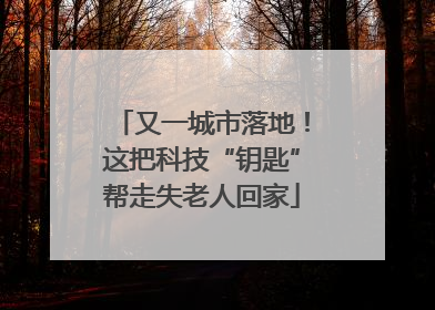 又一城市落地！这把科技“钥匙”帮走失老人回家