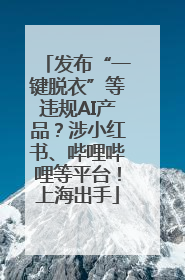发布“一键脱衣”等违规AI产品？涉小红书、哔哩哔哩等平台！上海出手