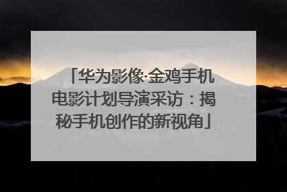 华为影像·金鸡手机电影计划导演采访：揭秘手机创作的新视角