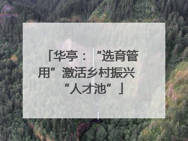 华亭：“选育管用”激活乡村振兴“人才池”
