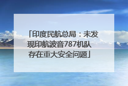 印度民航总局：未发现印航波音787机队存在重大安全问题