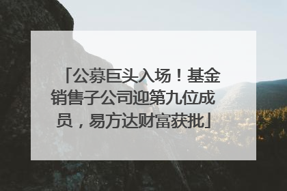 公募巨头入场！基金销售子公司迎第九位成员，易方达财富获批