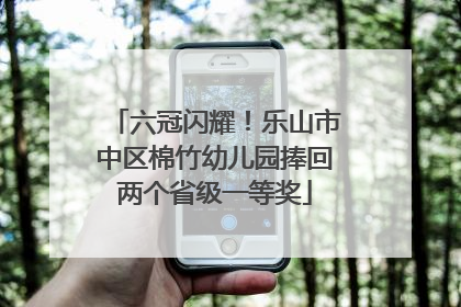 六冠闪耀！乐山市中区棉竹幼儿园捧回两个省级一等奖