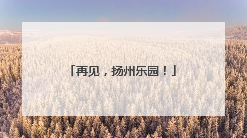 再见，扬州乐园！