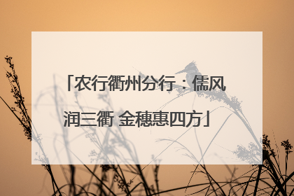 农行衢州分行：儒风润三衢 金穗惠四方