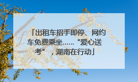 出租车招手即停、网约车免费乘坐……“爱心送考”，湖南在行动