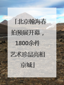 北京翰海春拍预展开幕，1800余件艺术珍品亮相京城