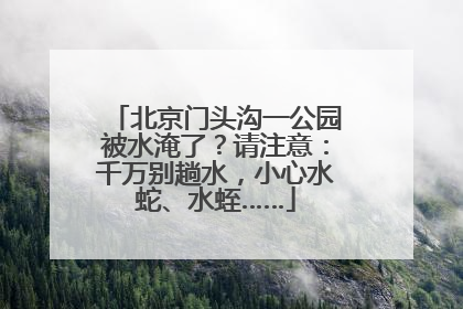北京门头沟一公园被水淹了？请注意：千万别趟水，小心水蛇、水蛭……