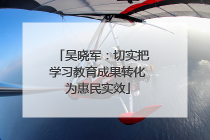 吴晓军：切实把学习教育成果转化为惠民实效
