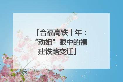 合福高铁十年：“动姐”眼中的福建铁路变迁