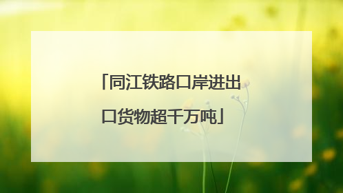 同江铁路口岸进出口货物超千万吨
