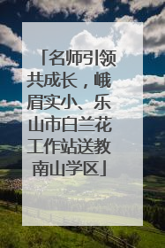 名师引领共成长，峨眉实小、乐山市白兰花工作站送教南山学区