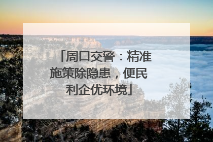 周口交警：精准施策除隐患，便民利企优环境