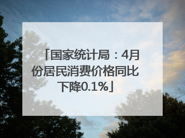 国家统计局：4月份居民消费价格同比下降0.1%
